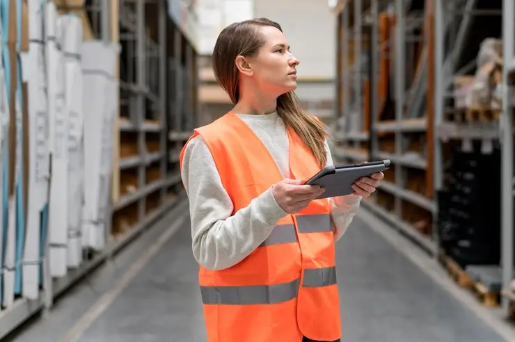 Mitarbeiter kommissionieren Artikel in einem modernen Fulfillment-Center.