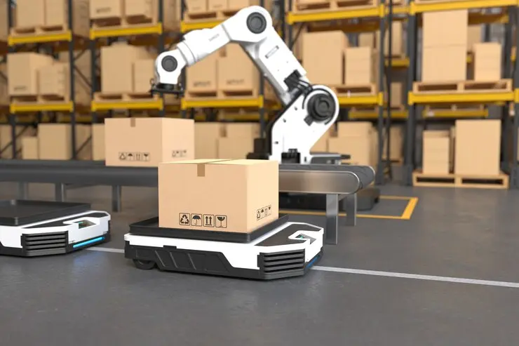 Automated storage solutions with conveyor belts and robots for efficient fulfillment processes