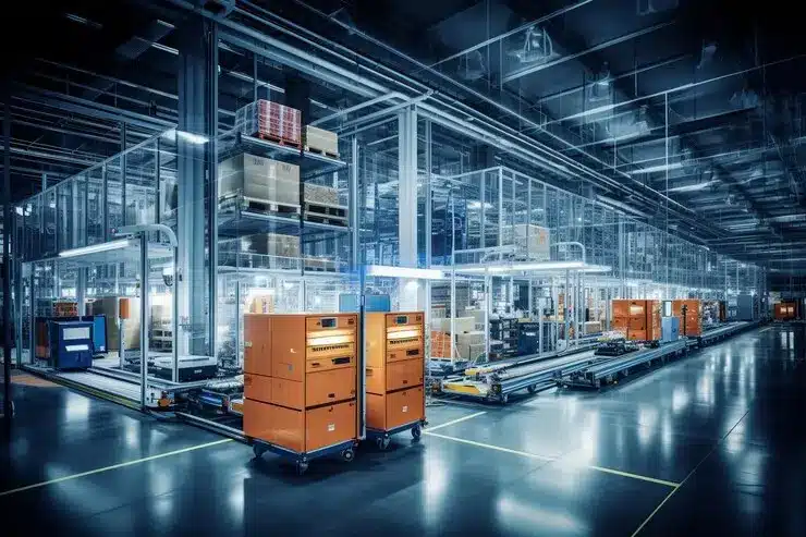 Automated systems and IT integration in a modern fulfillment center.